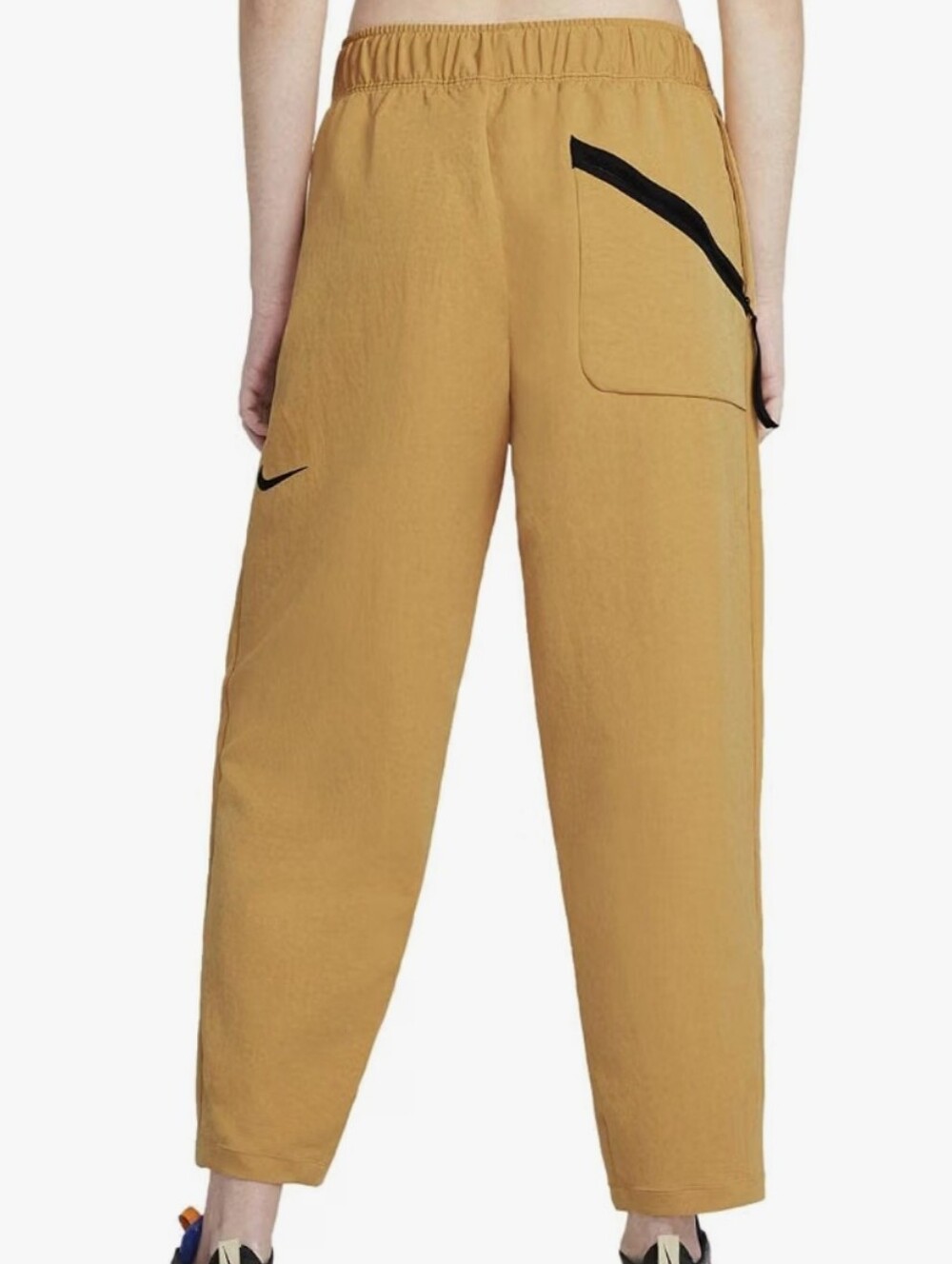 Nike Sportswear Tech Pack Woven Pants Yellow Golden Barrel Leg Womens Size S - Picture 2 of 12